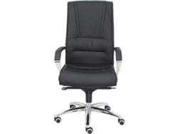 Silla de Escritorio Ejecutiva PYC Gineta Negro con ruedas antiarañazos (Brazos Fijos - Piel sintética)