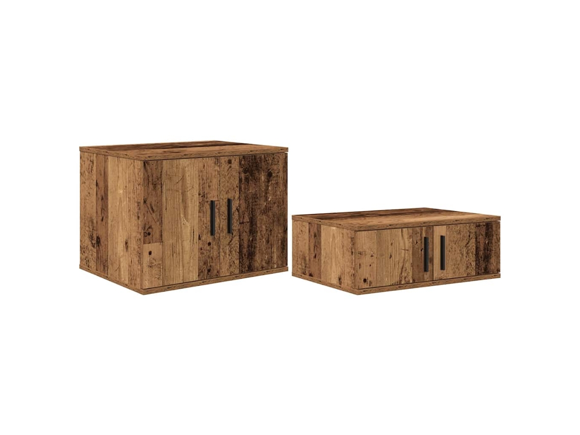 Maison Exclusive - Armario De Almacenamiento 2 Pcs Madera Vieja 127 X 41 X 40 Cm