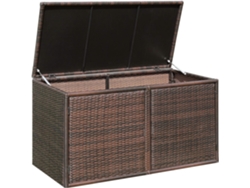 Baúl de Almacenamiento 335L, Arcón Exterior, Caja de Almacenamiento de Ratán, Cubierta y 2 Estantes COSTWAY