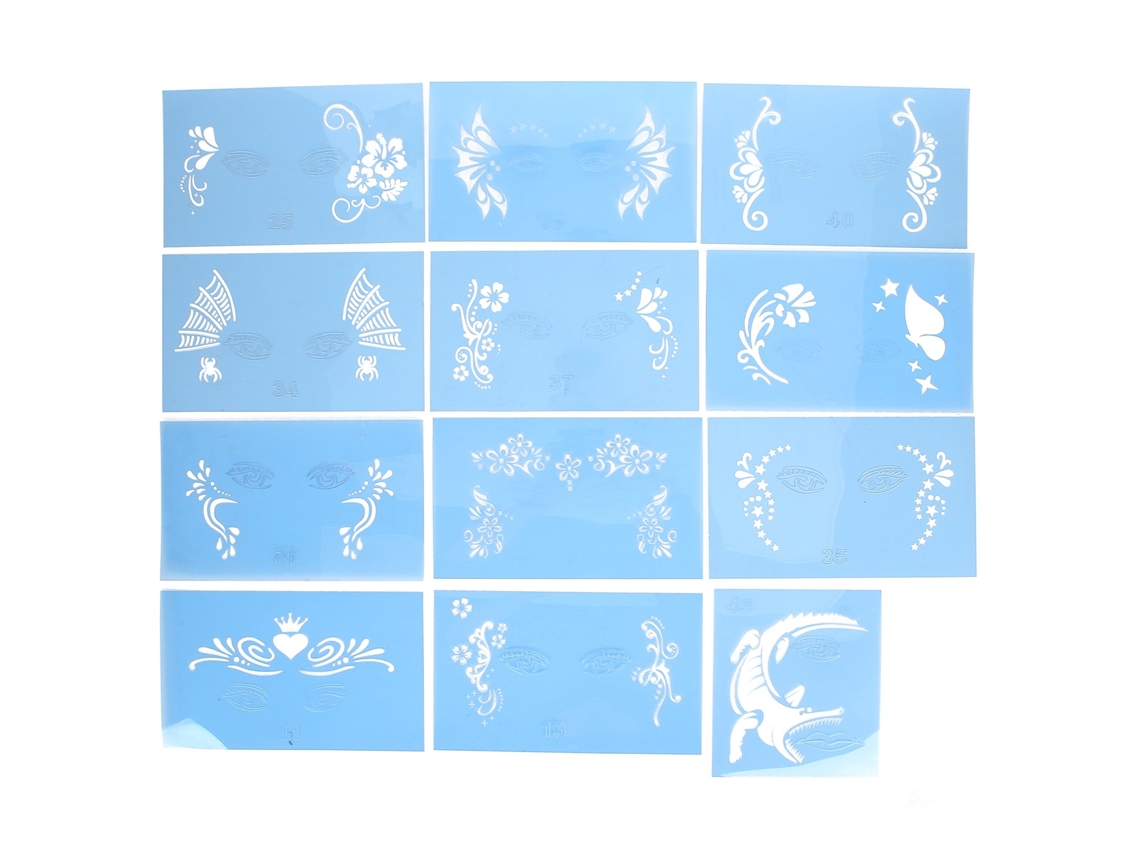 Plantillas Reutilizables Para Pintar La Cara, Ideales Para Fiestas Y Maquillaje Casero.
