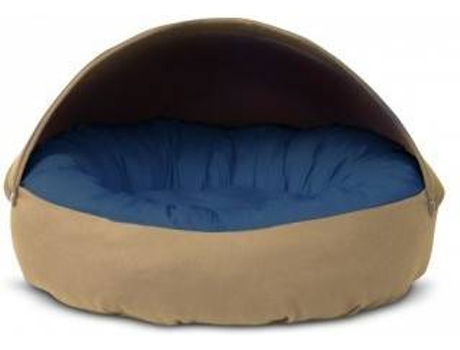Cama Redonda para Perros y Gatos GAUTY Tela de sarga (Azul y Beige - 57 cm)