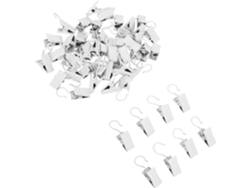 Paquete De 50 Ganchos De Cortina De Metal Blanco Lechoso, Clips Resistentes Y