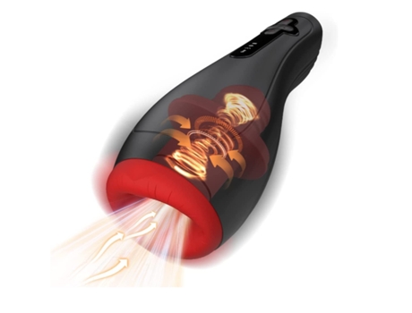 Masturbador Masculino Masturbador Automático Máquina de Mamada con Pantalla Led 5 Succiones y 6 Vibraciones Negro BISBISOUS