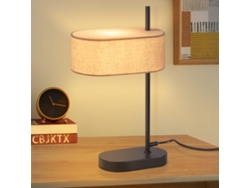 ZMH Lámpara de mesa para salón 44,5 cm E14 negra Lámpara de noche de lino Pantalla de tela