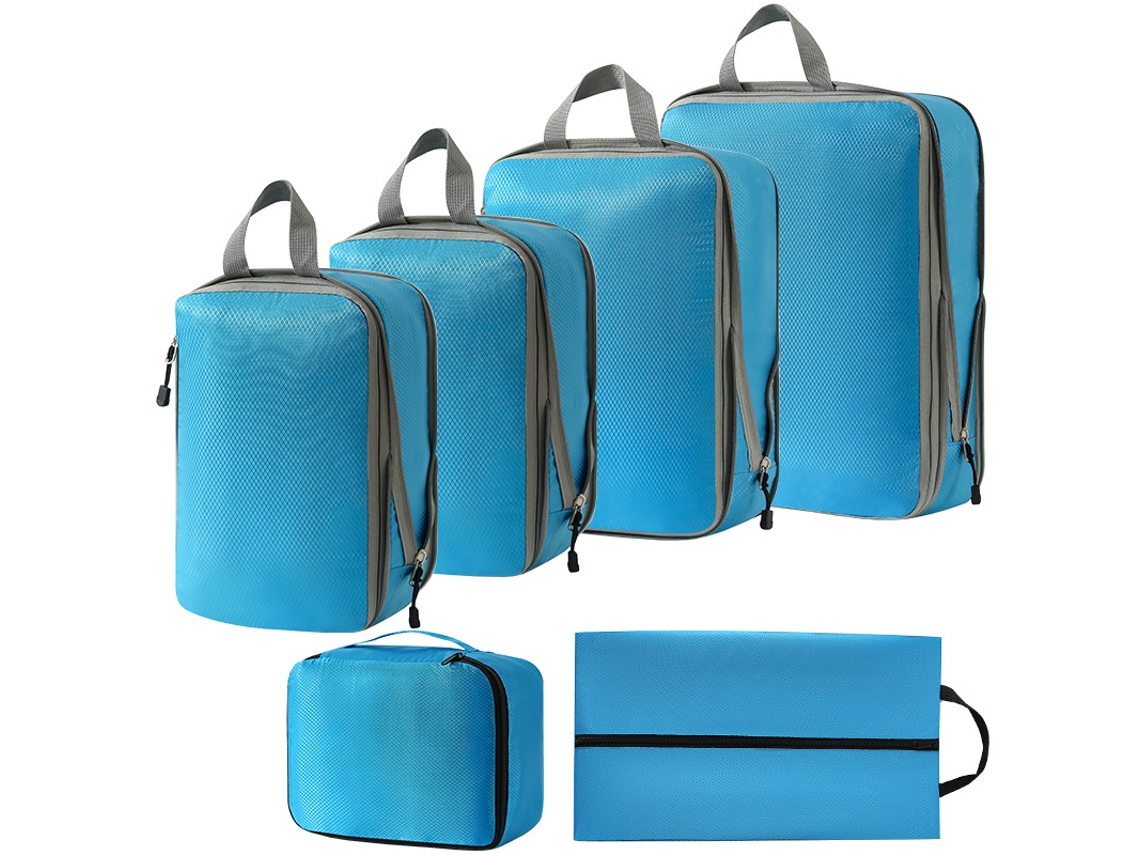 Bolsa de almacenamiento de compresión, juego de 6 piezas, bolsa de viaje ligera, color azul marino