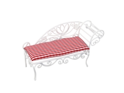 Cama De Día De Hierro En Miniatura Para Casa De Muñecas, Escala 1:12, Blanca.