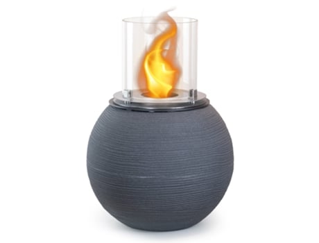 Chimenea de bioetanol de pie para hoguera de jardín para uso interior y exterior BOTTICELLI Cast Iron Grey d.40 x h54