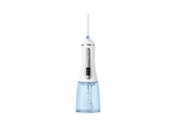 Irrigador dental inalámbrico recargable, tanque de agua de 350 ml, 5 modos, pantalla LED, boquilla reemplazable, adecuado para viajes(blanco) CHRONUS