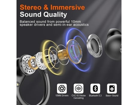 Auriculares Inalámbricos, Ltinist Auriculares Bluetooth 5.3, Auriculares Inalámbricos Tiempo de Reproducción 75H y Sonido Estéreo HiFi con Micrófon...