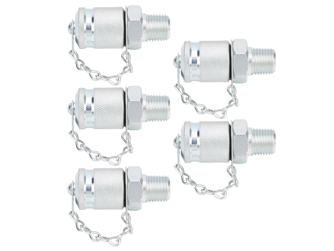 5 Piezas Adaptador De Prueba Hidráulica Conector De Acoplamiento De Prueba Hilo Pt/pptzg1/4in