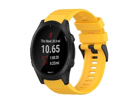 Correa De Reloj Inteligente Para Garmin Forerunner 945, Correa De Silicona Con Textura Horizontal De 22Mm Y Herramienta De Extracción, Color Amaril...