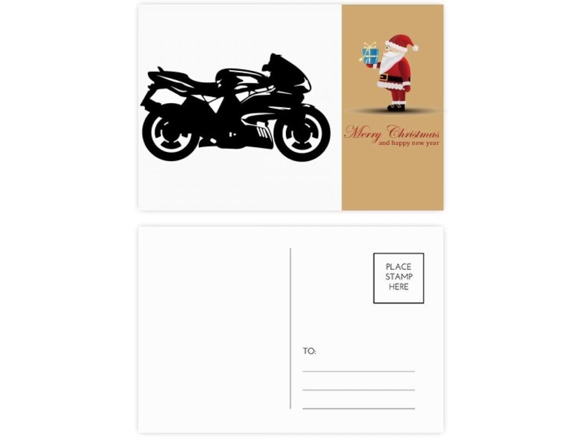 Besportble Juego De Motocicletas Con Un Diseño De Papá Noel Negro Y Estudio 14,6 X 9,8 Cm