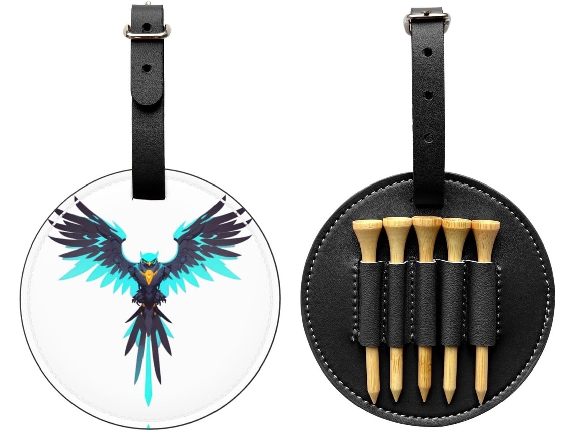 Bolsa para tees de golf Circuit Hawk Emblem negra, fácil de transportar | Sin marca