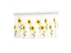 Cortinas de cocina de estilo elegante, cenefas de girasoles de colores vibrantes para baño, sala de estar, decoración rústica vintage, cortinas con