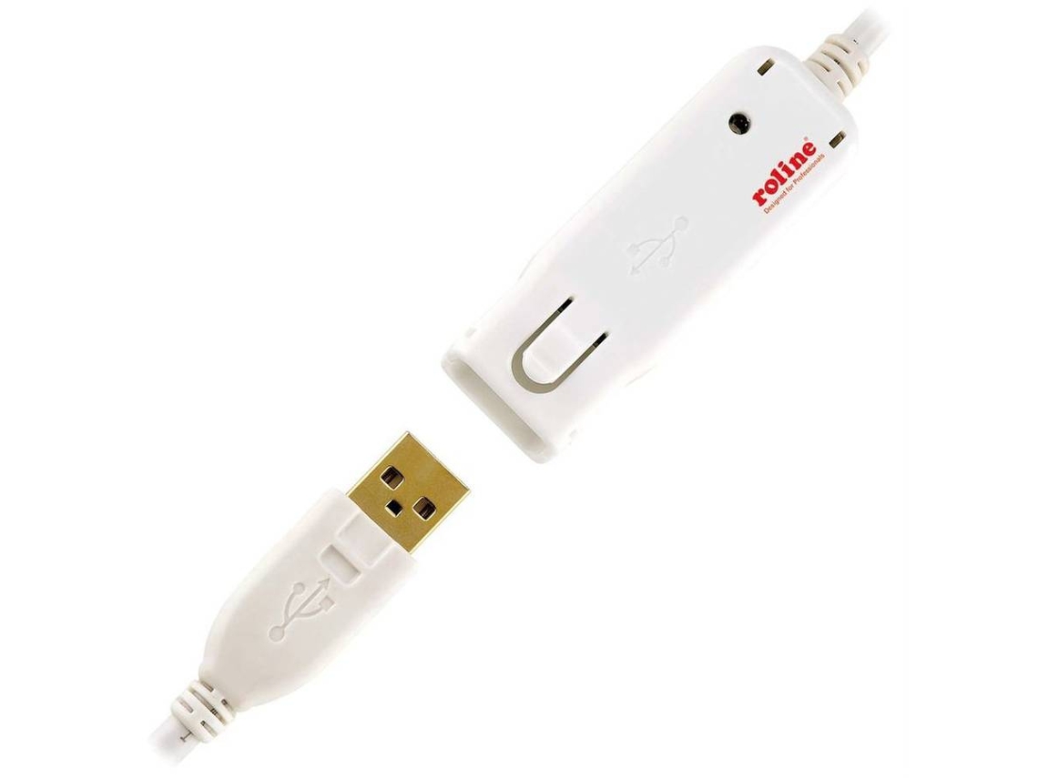 Cable ROLINE (USB y Repeater - 12m - Blanco)