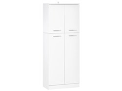 Guarda roupa Multifuncional de 4 Portas com Prateleiras Ajustáveis em Mdf, 59x31x155cm, Branco ZENCORE SERVICES