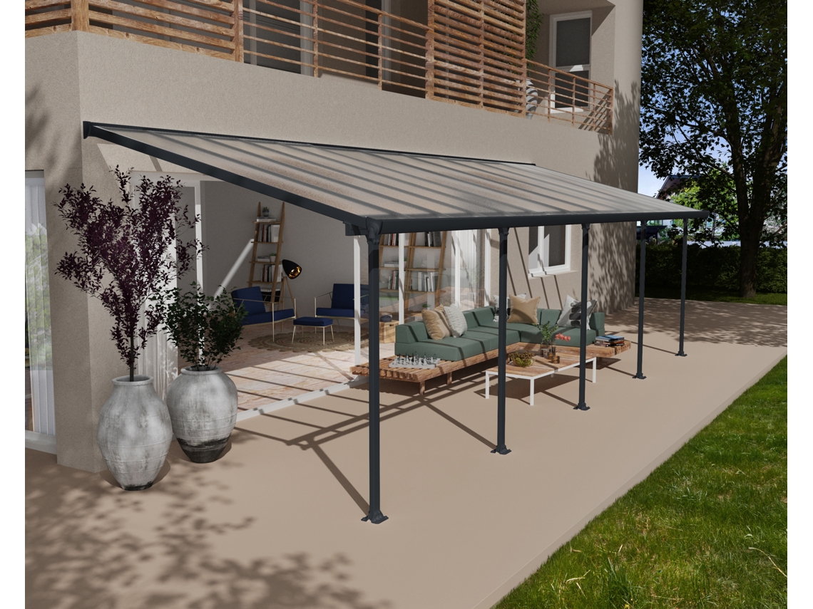 CANOPIA Feria Pérgola Cobertor de Terraza Aluminio 3X9,15 m Gris