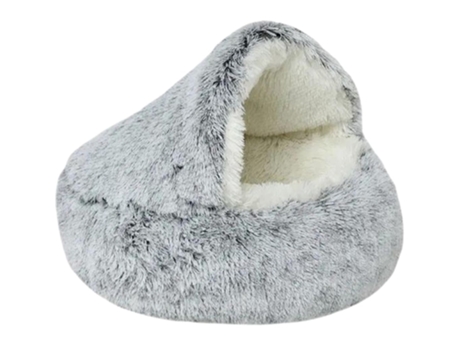 Cama Para Gatos Con Interior Peluche 40X40Cm Gris ANTIMPACTO!