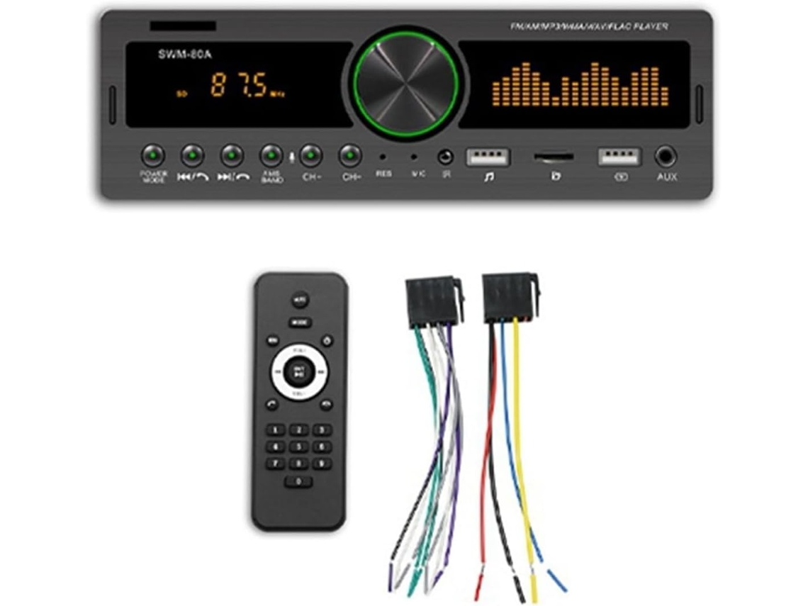 Reproductor Mp3 Para Coche Con Bluetooth De 4 Canales Y 60 W Con Función Multicolor