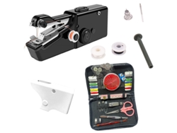 Máquina de coser portátil, herramientas de costura a mano con aguja e hilo, adecuada para viajes, hogar y principiantes, color negro Cuich