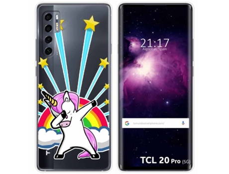 Carcasa TCL 20 Pro 5G TUMUNDOSMARTPHONE Dibujos Transparente Multicolor