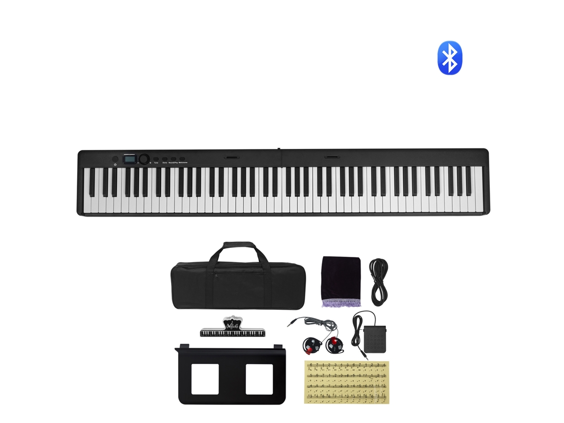 Piano plegable de 88 teclas con Bluetooth y Midi, un piano electrónico digital portátil y plegable equipado con Succebuy