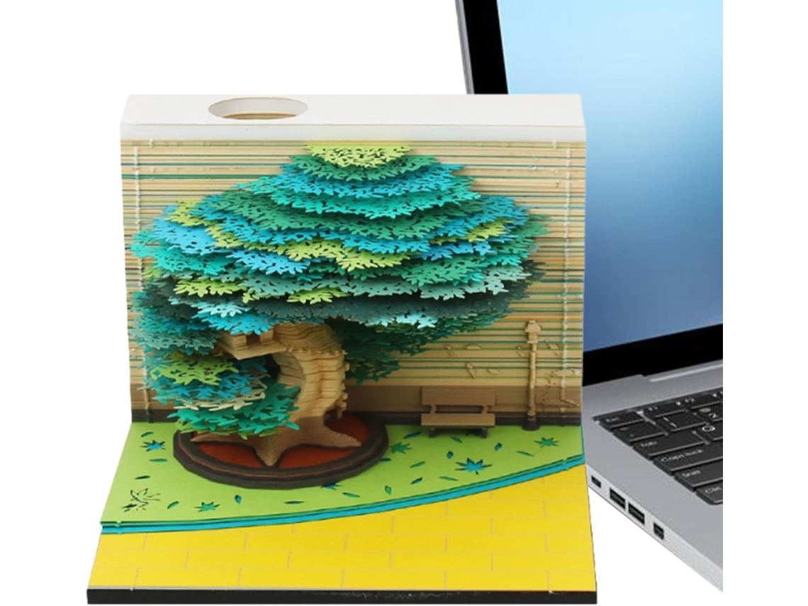 Calendario De Escritorio 3d 2026 - Decoración De Con Árbol Y 2026 Bloc De Notas