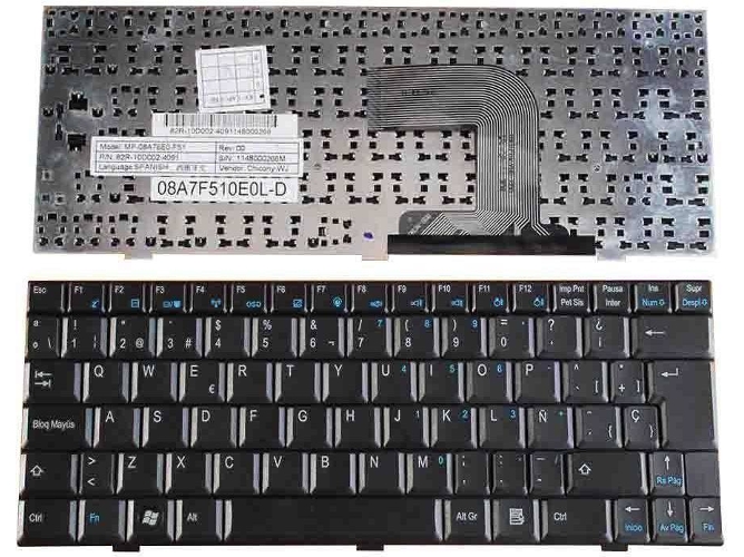 Teclado para Portátil Exo B10 Negro Mp-08A76E0-F51