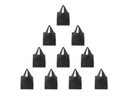 Conjunto De 10 Sacolas Portáteis Para Compras De Cozinha, Reutilizáveis, Com Alças, Dobráveis, Para Mulheres E Meninas, Cinza