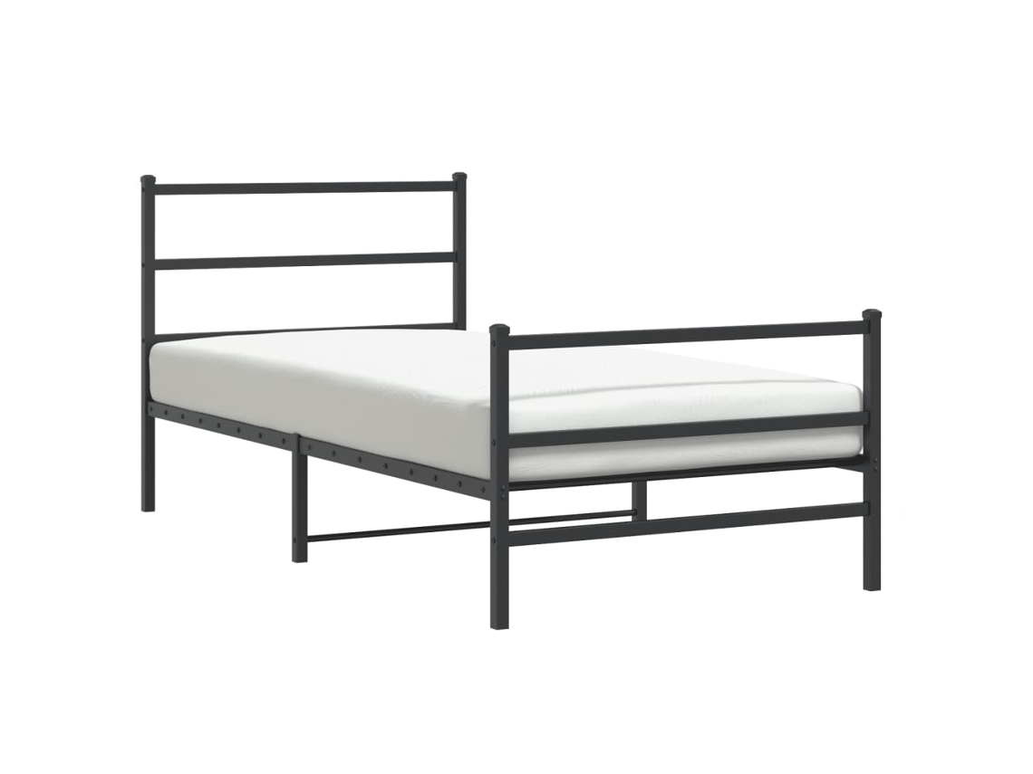 Maison Exclusive - Estructura Cama Sin Colchón Con Estribo Metal Negro 107x203 Cm