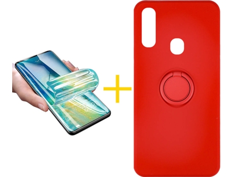 Carcasa + Protector de Pantalla para Samsung Galaxy A20e SKYHE Rojo