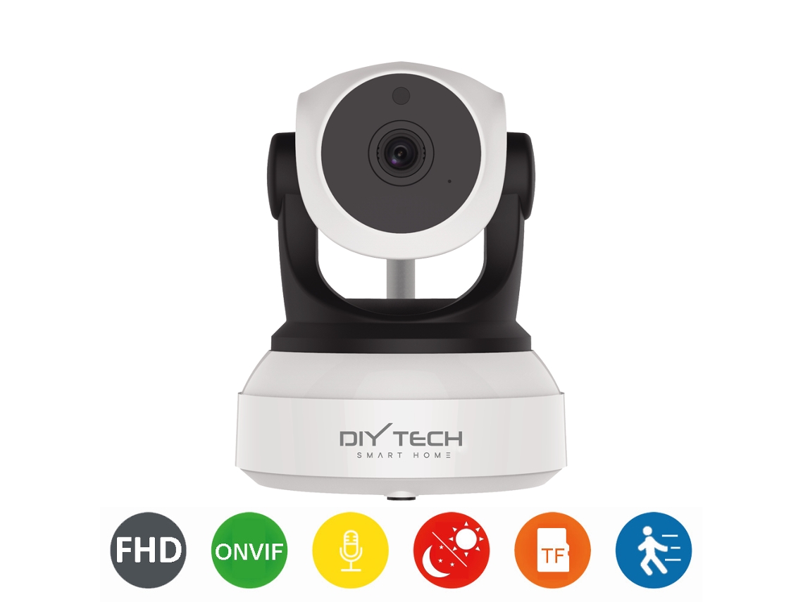 Cámara IP DIYTECH C7PRO -24S, HD para vigilancia interior con captura de movimiento y visión nocturna, compatible con iOS y Android. Tecnología de bricolaje