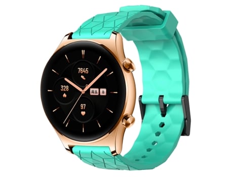 Correa Smartwatch para Honor Watch GS 3 22mm Silicona de Color Sólido con Patrón de Fútbol (Verde Azulado)