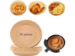 Forros De Papel Para Fritadeira A Ar De 6,3 Polegadas, Antiaderentes E Impermeáveis, Pacote Com 50 Unidades, Material De Qualidade Alimentar, Adequados Para Assar E Cozinhar.