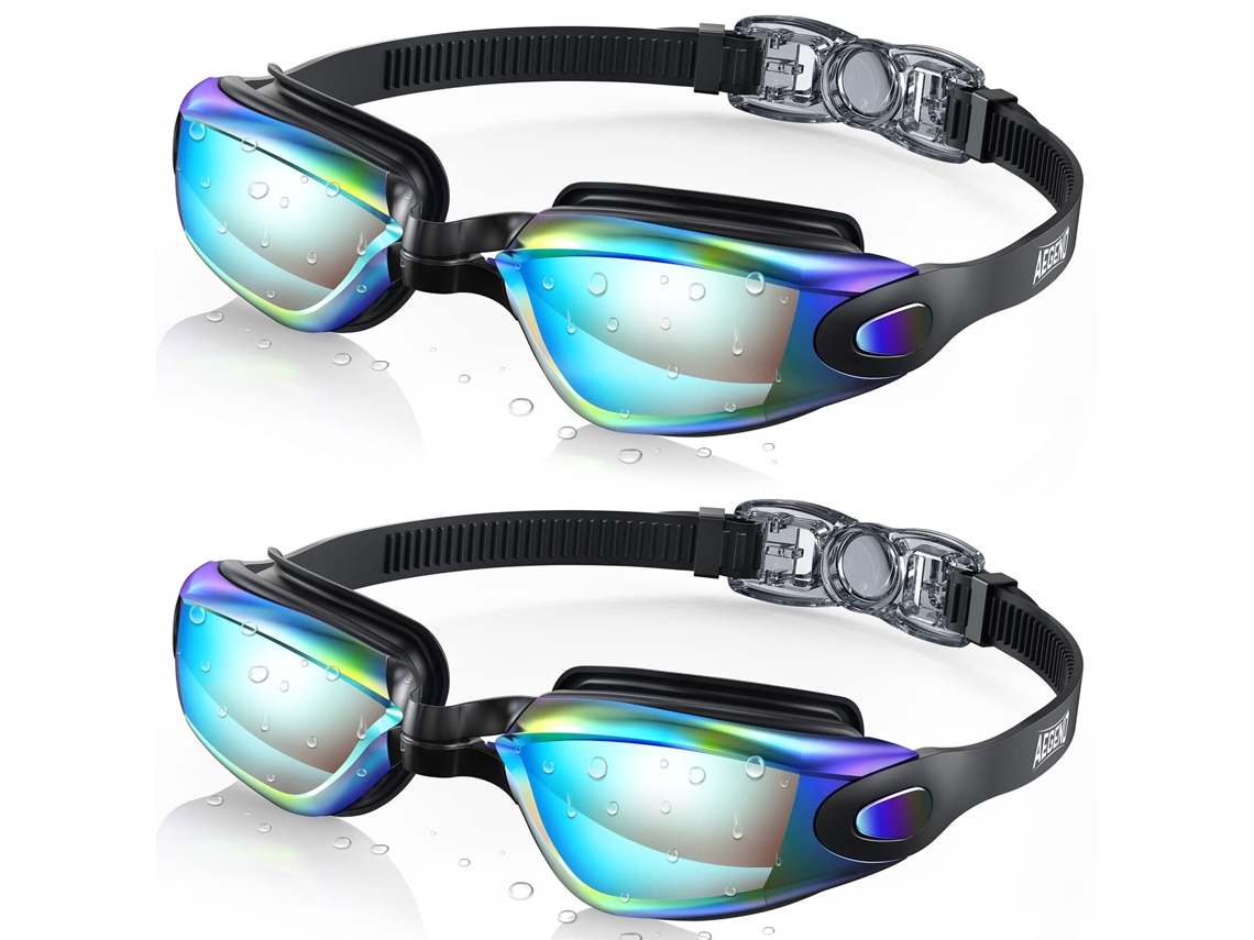 Gafas de natación, paquete de 2 gafas de natación a prueba de fugas para adultos (hombres y mujeres), Jovemágua y Água Duplo