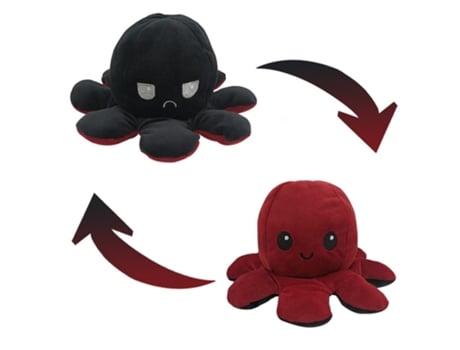 Peluche de Peluche Al Revés, Voltereta de Doble Cara, Muñeca de Emoción L
