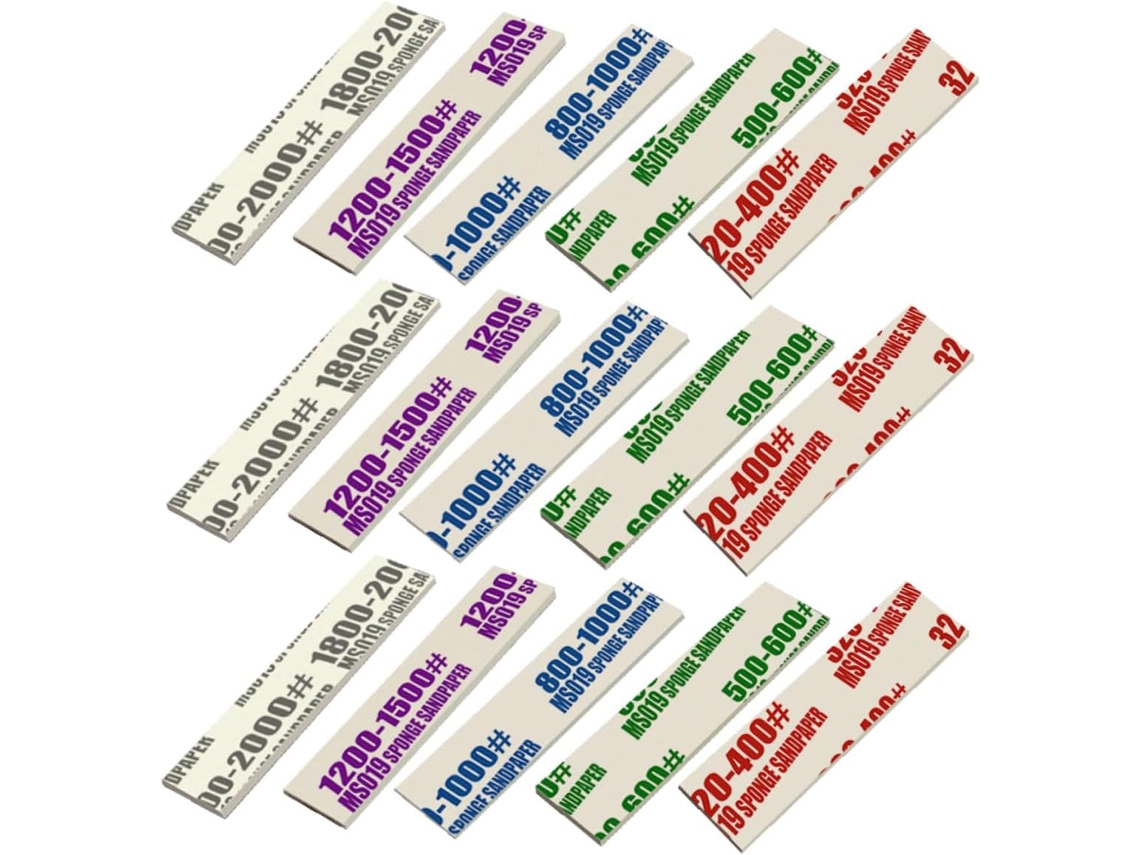 Kit De 50 Esponjas Abrasivas Para Modelismo: Papel De Lija Para Plástico, Resina, Madera Y Metal.