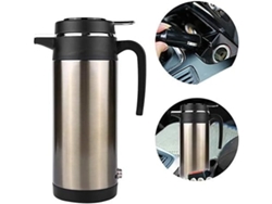 Hervidor de agua portátil para coche de 12 V, gran capacidad de 1200 ml, calentador de agua portátil para viajes.