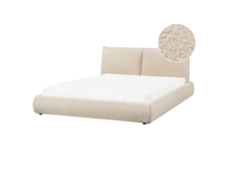 Cama De Matrimonio Vinay Bouclé Beliani Bouclé Beige (176x233x90)
