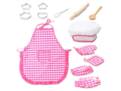 Ats-13pcs Set De Chef Para Niños Juguete De Cocina Con Delantal Impermeable Guante De Horno Batsidor Regalo Para Niñas