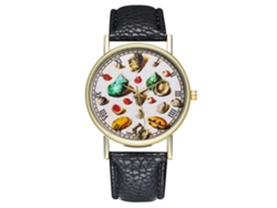 Reloj De Pulsera Unisex De Cuarzo Con Caja De Cuero Sintético Y Atractivo Diseño Redondo.