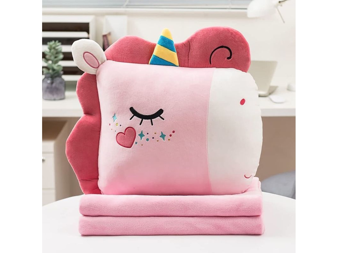 Conjunto De Almohada Y Manta De Viaje Con Forma De Animal, Suaves Y Mullidas, Compactas Para Avión Y Coche.