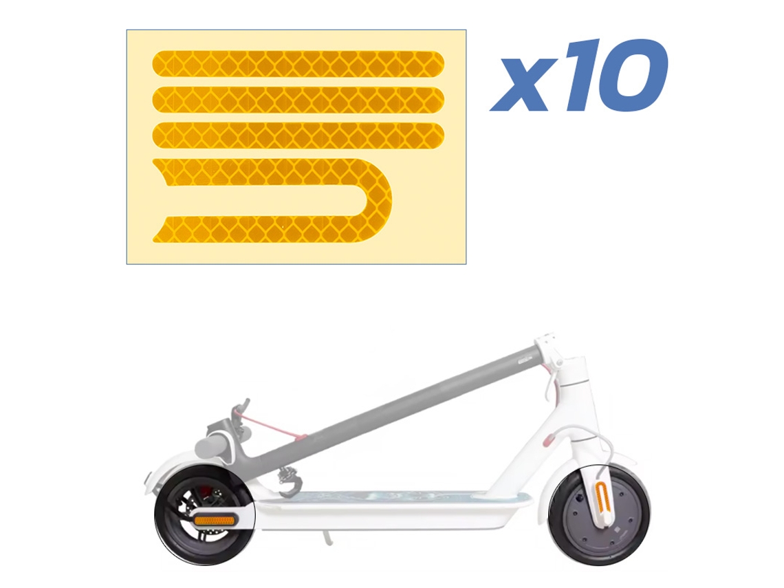 Adhesivo Reflectante Dorado Para Patinete Xiaomi M365 Y Pro Pack De 10