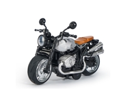 Ats-juguete Modelo De Motocicleta A Escala 1:12 De Aleación Con Retroceso, Luz Y Música Para Niños Color Plata Y Negro
