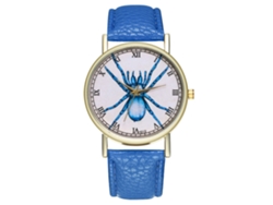 Reloj De Pulsera Unisex Informal Con Estampado De Insectos, Fashionado Quartz, Azul Real.