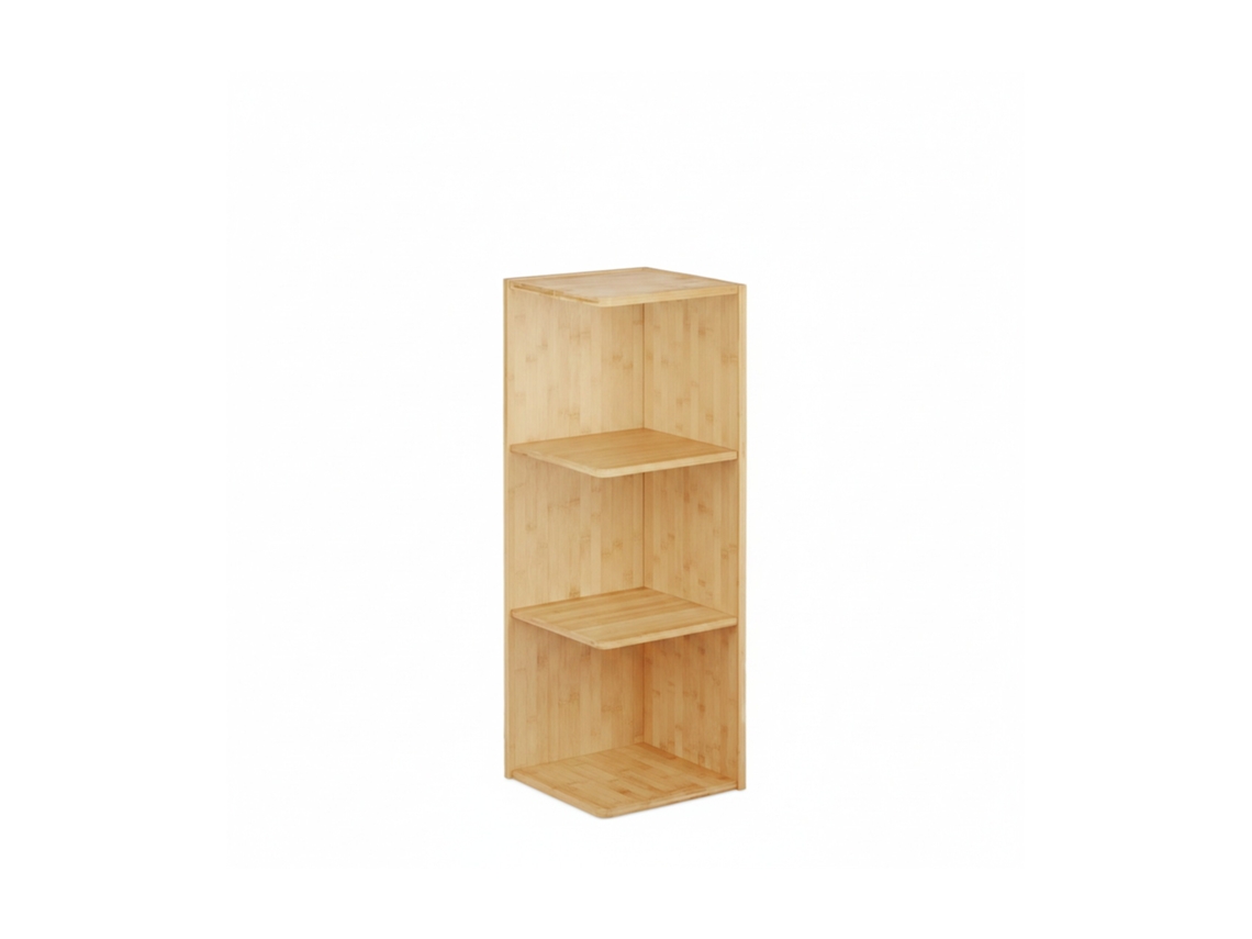 Relaxdays Estante De Canto Em Bambu, 3 Prateleiras A X L X P: 85,5 X 29 X 29 Cm, Estante Para Livros, Cozinha, Natural