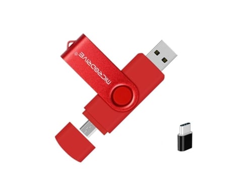 Pen USB SLOWMOOSE 3 en 1 Multifuncional Otg (Rojo - 128 GB)
