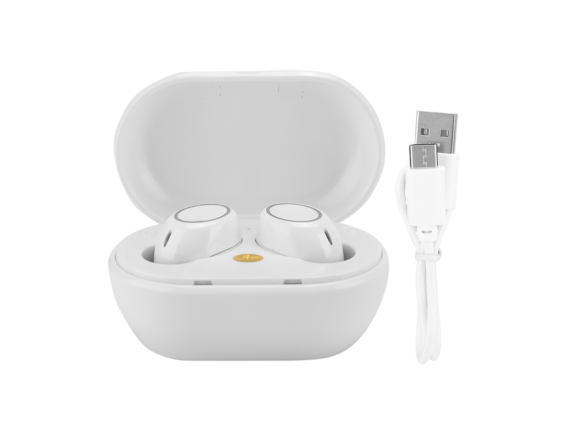 Auriculares Inalámbricos Bluetooth Tws Con Carga Tipo C, Acabado En Titanio Cnc Blanco.
