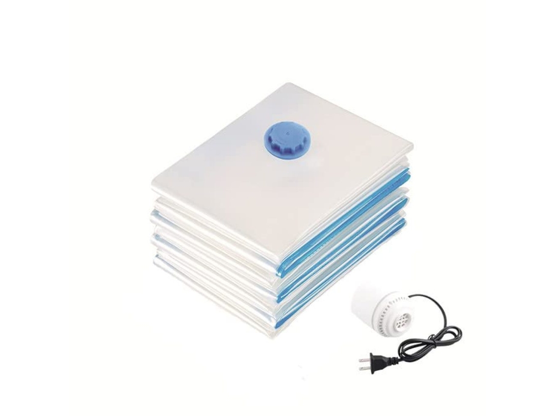 MEOIRUERY Bolsas herméticas con válvula turbo de triple sellado y bomba de aire eléctrica para una compresión rápida. Bolsas de almacenamiento al vacío reutiliz