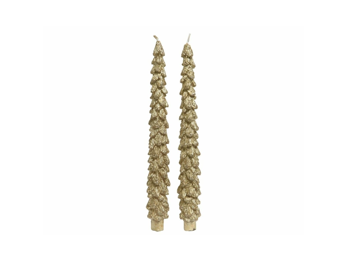 Velas LIFETIME Dorado Pino Ø 3,5 x 26,5 cm (2 Unidades)